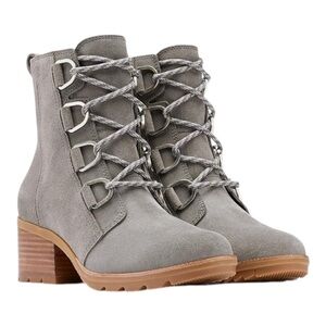 Sorel Cate Gray Lace-Up Suede Boots